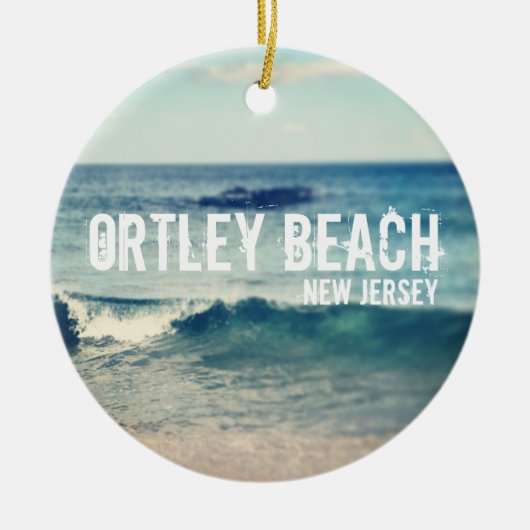 Ortleyのビーチ- 2013年-ジャージーの海岸の回復 セラミックオーナメント (正面)