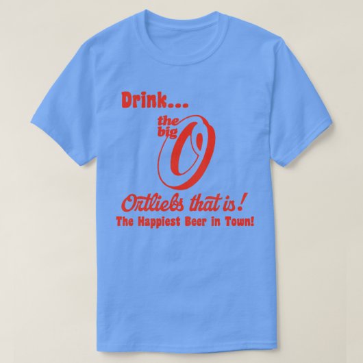 OrtliebsレトロDefunctビール Tシャツ (デザイン正面)