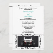 ORVブラック&ホワイトGPオフロード結婚4X4 招待状 (正面/裏面)