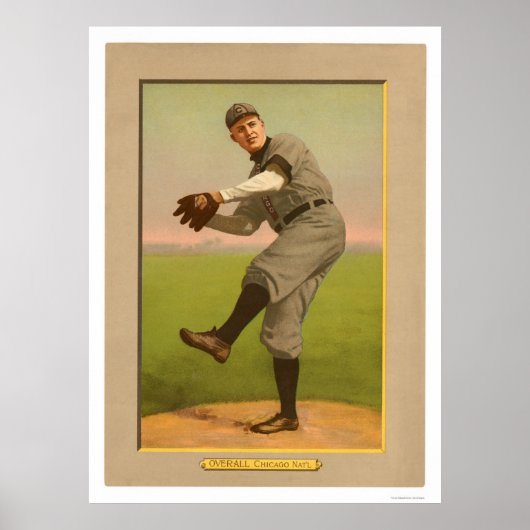 Orval Overall Cubs Baseball 1911 ポスター (正面)