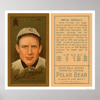 Orval Overall Cubs Baseball 1911 ポスター