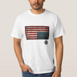 Orwell 1984年: 普遍的な詐欺の年齢 tシャツ