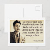 orwell wahrheit aussprache motivation ポストカード (正面/裏面)