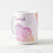 Oryn Mandala 15 oz. Personalized Mug コーヒーマグカップ (正面左)