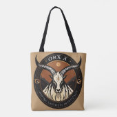 Oryx Emblem – Minimalist Horned Antelope Logo トートバッグ (裏面)