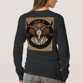 Oryx Emblem – Minimalist Horned Antelope Logo Tシャツ (裏面)