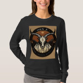 Oryx Emblem – Minimalist Horned Antelope Logo Tシャツ (正面)