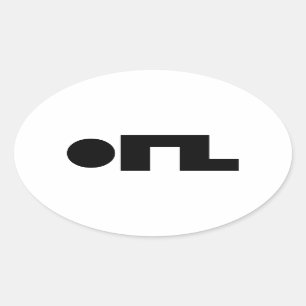 ORZの顔文字Kaomoji Emoji 楕円形シール
