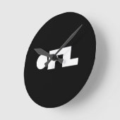 ORZ絵文字Kaomoji Emoji ラウンド壁時計 (傾斜)