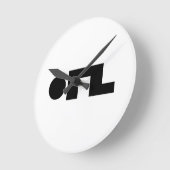 ORZ絵文字Kaomoji Emoji ラウンド壁時計 (傾斜)