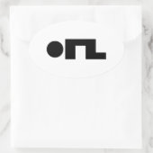 ORZ絵文字Kaomoji Emoji 楕円形シール (バッグ)