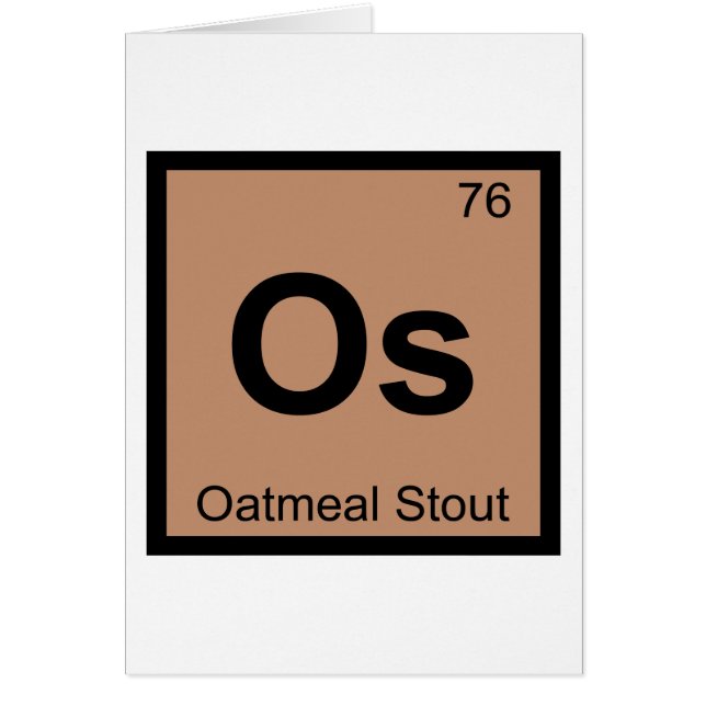 Os - オートミールスタウトビールの化学元素周期表 (正面)