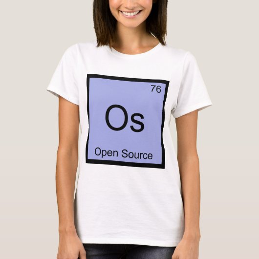 Os - オープンソースの化学元素記号ソフトウェア tシャツ (正面)