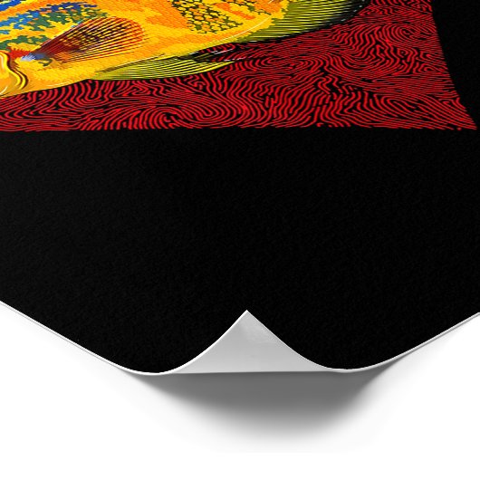 Os Valentines Day Fish Love Fingerprint  ポスター (角)