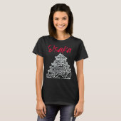 Osaka Castle in Japan Sketch Japanese Landmark Tシャツ (正面フル)