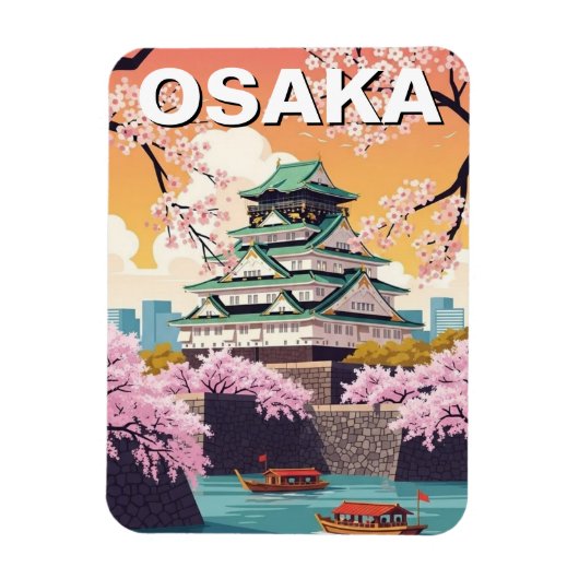 Osaka Castle Japan マグネット (縦)