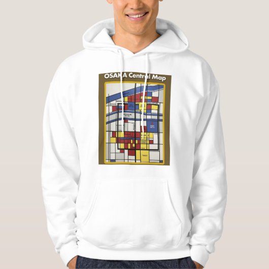OSAKA central map Piet Mondrian style パーカ (正面)
