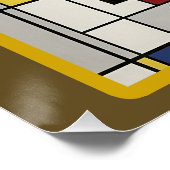 OSAKA central map Piet Mondrian style ポスター (コーナー)