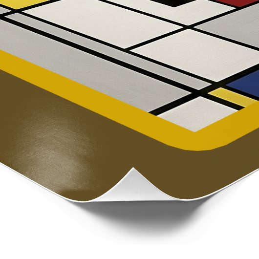 OSAKA central map Piet Mondrian style ポスター (コーナー)