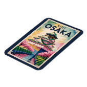 Osaka Japan Castle Illustration Travel Art Vintage マグネット (左側)