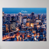 Osaka, Japan cityscape ポスター (正面)
