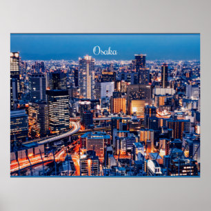 Osaka Japan cityscape photograph ポスター