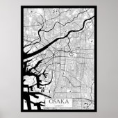 Osaka Japan Map ポスター (正面)