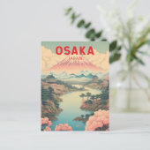 Osaka Japan Mount Fuji Travel Art Vintage ポストカード (スタンド正面)