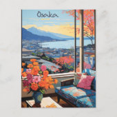 Osaka Japan Travel City Painting Aesthetic ポストカード (正面)