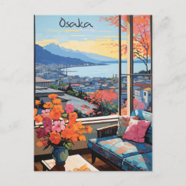 Osaka Japan Travel City Painting Aesthetic ポストカード