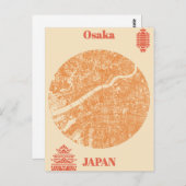 Osaka map Japan ポストカード (正面/裏面)