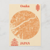 Osaka map Japan ポストカード (正面)