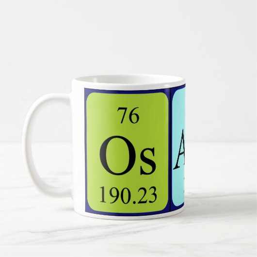 Osamu周期表名mug コーヒーマグカップ (左)
