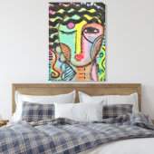 OSBでの抽象芸術ポートレートが多すぎる キャンバスプリント (インサイチュ (寝室))