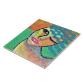 OSBセラミッ絵画クタイル上のブルーヘア抽象芸術 タイル (側面)