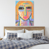 OSBボードで抽象芸術を絵画実行するには多すぎる キャンバスプリント (インサイチュ (寝室))