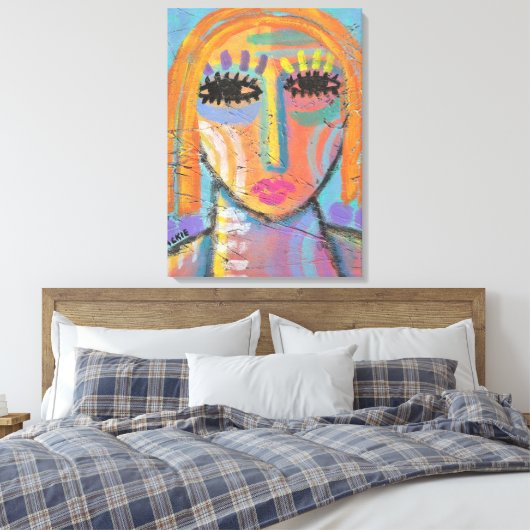 OSBボードで抽象芸術を絵画実行するには多すぎる キャンバスプリント (インサイチュ (寝室))