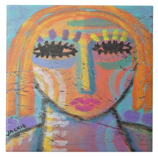 OSBボードで抽象芸術を絵画実行するには多すぎる タイル (正面)