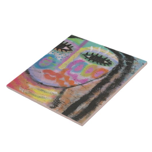 OSBボード絵画での抽象芸術の確認 タイル (側面)