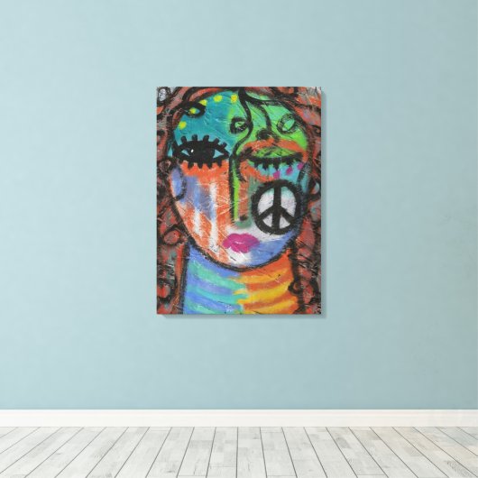 OSB上のピース絵を描抽象芸術アクリル キャンバスプリント (インサイチュ (ウッドフロア))