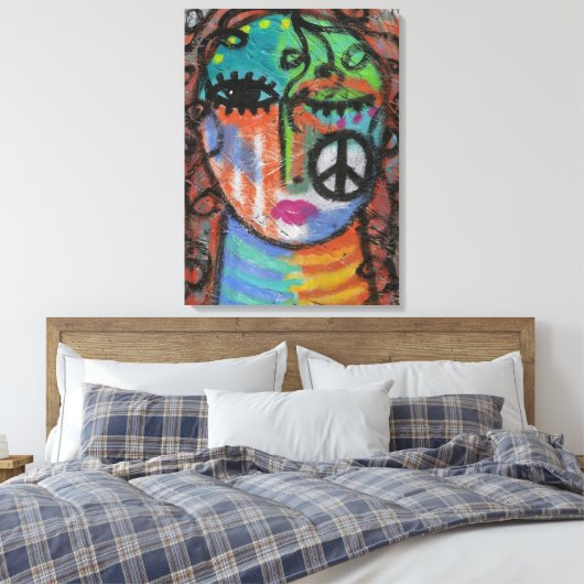 OSB上のピース絵を描抽象芸術アクリル キャンバスプリント (インサイチュ (寝室))