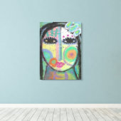 OSB上感じのGroovy抽象芸術ア絵画クリル キャンバスプリント (インサイチュ (ウッドフロア))