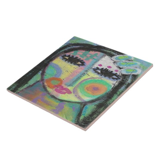 OSB上感じのGroovy抽象芸術ア絵画クリル タイル (側面)