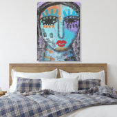 OSB離れ上の抽象芸術の背後の過去絵画。 キャンバスプリント (インサイチュ (寝室))