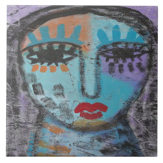 OSB離れ上の抽象芸術の背後の過去絵画。 タイル (正面)