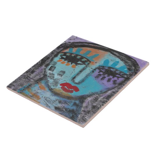 OSB離れ上の抽象芸術の背後の過去絵画。 タイル (側面)