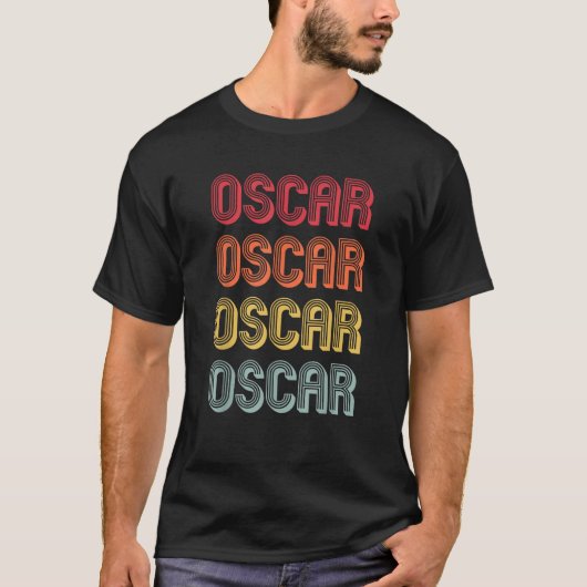 OSCARギフト名パーソナライズされたおもしろいレトロヴィンテージB Tシャツ (正面)