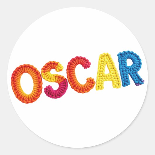 OSCAR名のチェッ鮮やかト・パターン ラウンドシール (正面)
