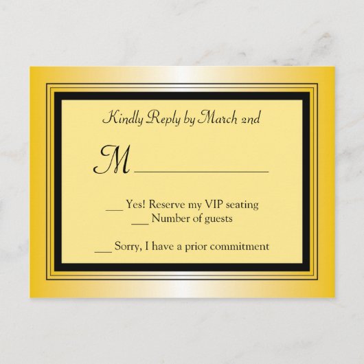 Oscar AwardパーティーRSVPポストカード インビテーションポストカード (正面)