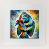 Oscar fish 180724AREF123 - Watercolor ジグソーパズル (横)